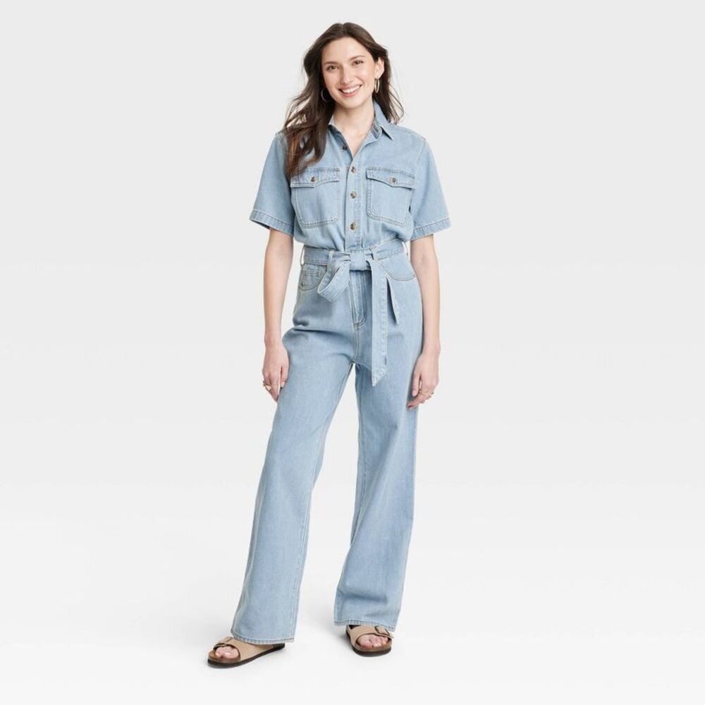 Universal Thread Light Blue Denim Jumpsuit